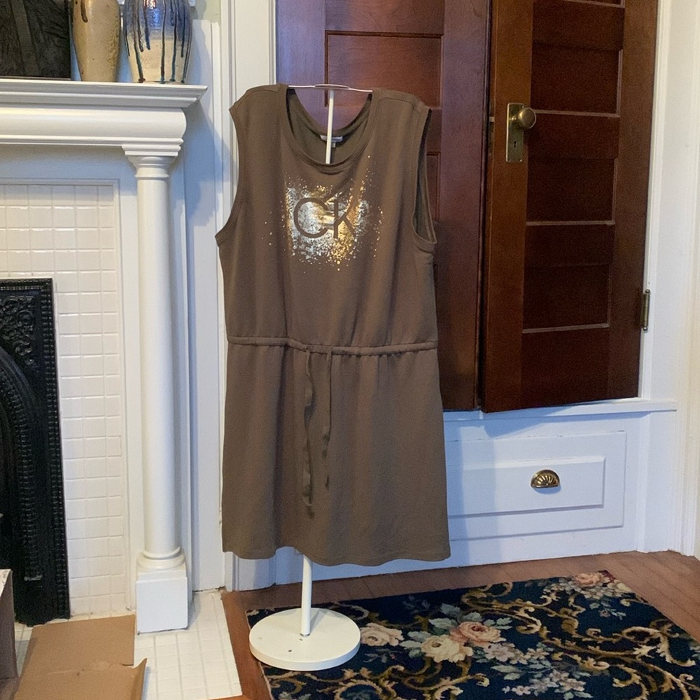 Calvin Klein tie‎ front monogram dress in plus size. Worn about 3x